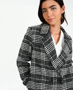 ABRIGO AMERICANA · BLANCO Y NEGRO