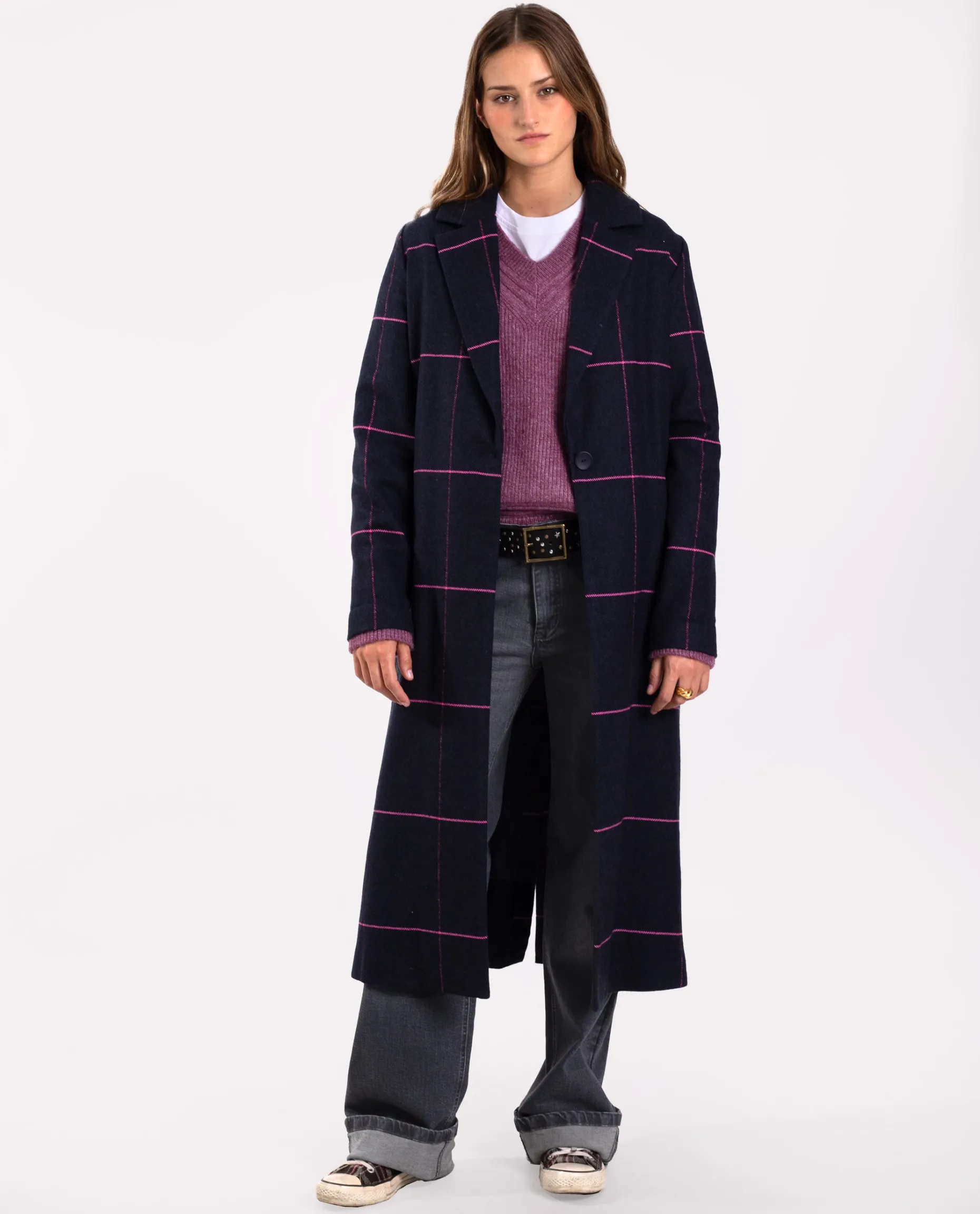 ABRIGO REUNITED · AZUL Y FUCSIA