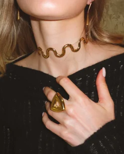 ANILLO CLEO · ACERO BAÑO ORO