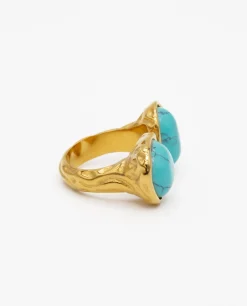 ANILLO DUO TURQUOISE · ACERO BAÑO ORO