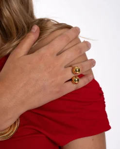 ANILLO SPHERES · ACERO BAÑO ORO