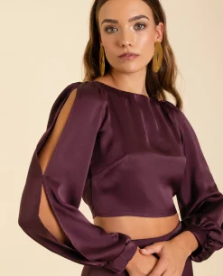 BLUSA MRS. VALLEJO · BERENJENA