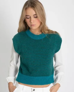 CHALECO TIMELESS VIBES · AZUL Y VERDE