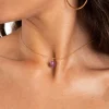 COLLAR SINGLE AMETHYST · BAÑO ORO