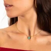 COLLAR SINGLE TURQUOISE · BAÑO ORO