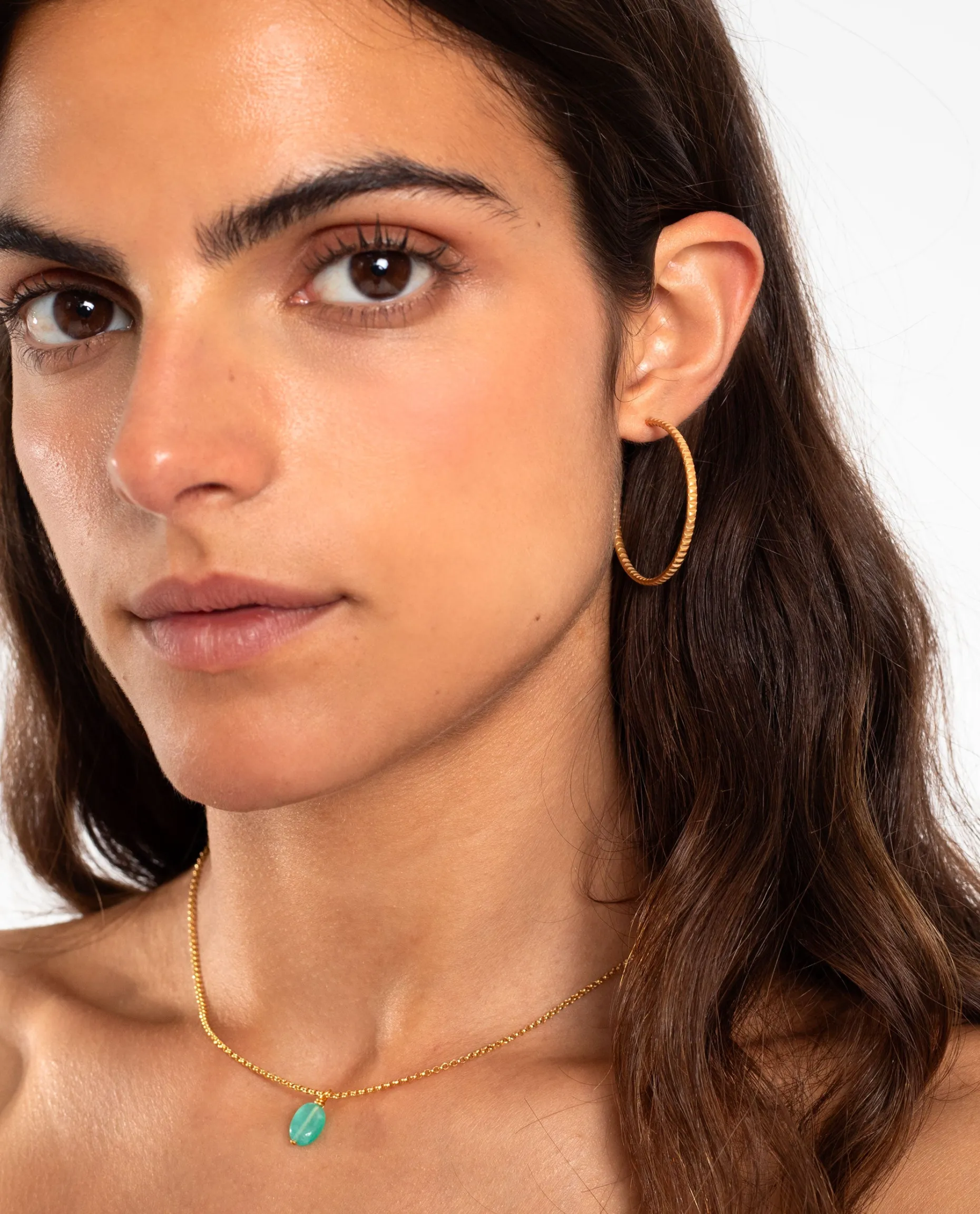 COLLAR SINGLE TURQUOISE · BAÑO ORO