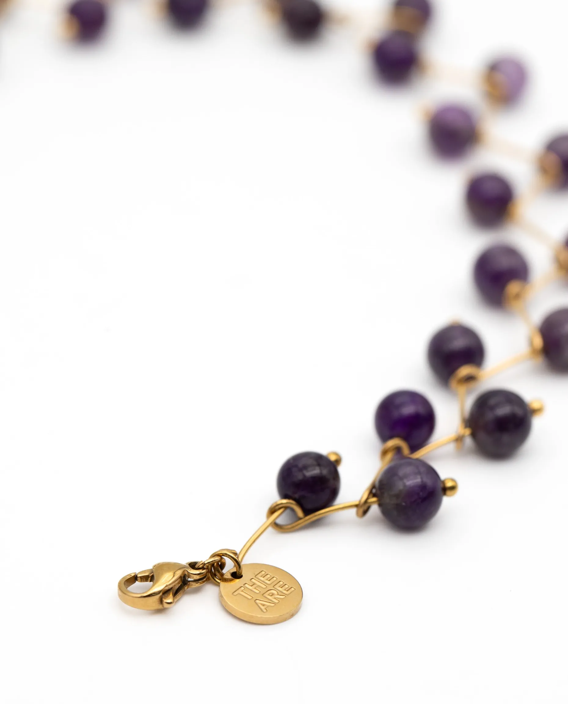 COLLAR ZIGY AMETHYST · ACERO BAÑO ORO