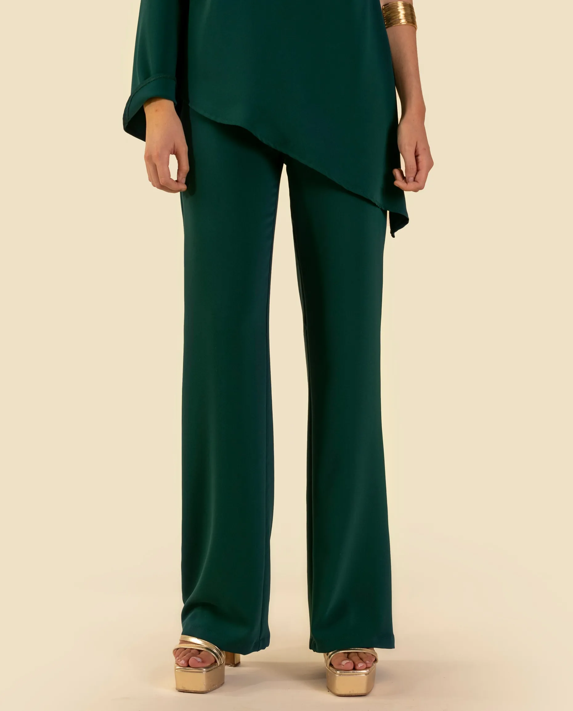 PANTALÓN MRS. OLMOS · VERDE BOTELLA