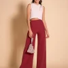 PANTALÓN PALAZZO ALTO · BURDEOS