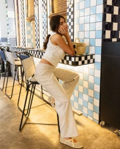 PANTALÓN SINTRA · BLANCO Y BEIGE