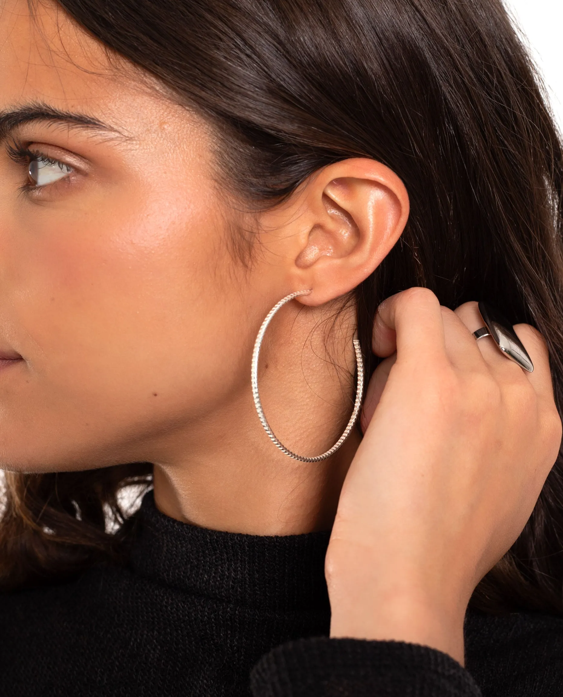 PENDIENTES ARO LIA L · BAÑO PLATA