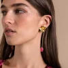 PENDIENTES DAISY DANGLE PINK · BAÑO ORO