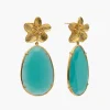 PENDIENTES DAISY DROP BLUE · BAÑO ORO