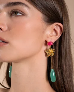 PENDIENTES DAISY TEAR WATERMELON · BAÑO ORO