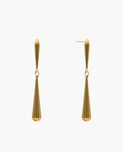 PENDIENTES RAIN S · ACERO BAÑO ORO