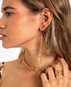 PENDIENTES SANDS · BAÑO ORO