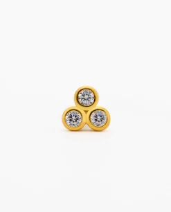PIERCING TRIO SPARK · PLATA BAÑO ORO