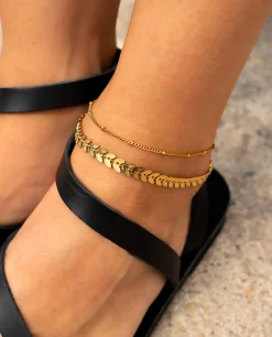 TOBILLERA GREEK · ACERO BAÑO ORO