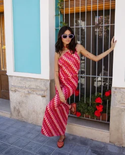 TOP MARIANA · ROJO Y FUCSIA