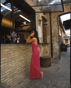 VESTIDO CASCAIS · FUCSIA Y BURDEOS