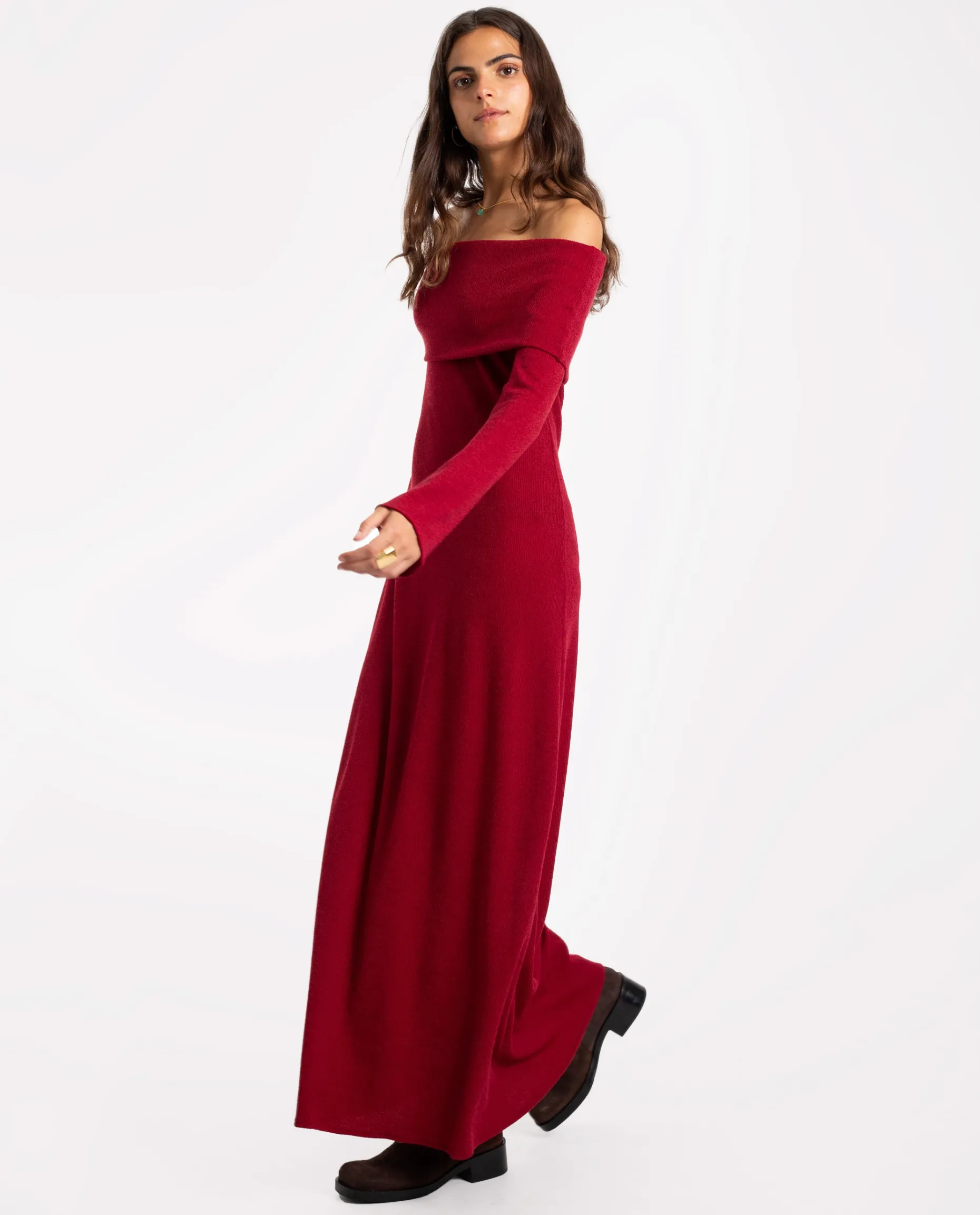 VESTIDO COTTON FEELS · BURDEOS