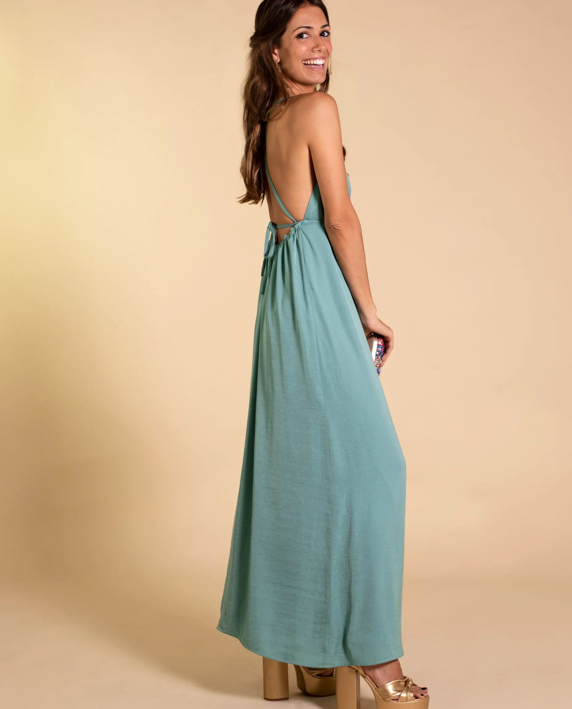 VESTIDO MRS. MIDDEN · VERDE EMPOLVADO