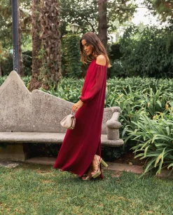 VESTIDO MRS. VALVERDE · BURDEOS