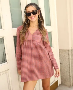 VESTIDO NEXT STOP · ROSA Y MORADO