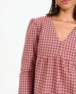 VESTIDO NEXT STOP · ROSA Y MORADO