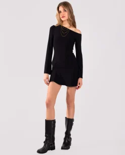 VESTIDO NIGHT ICON  · NEGRO