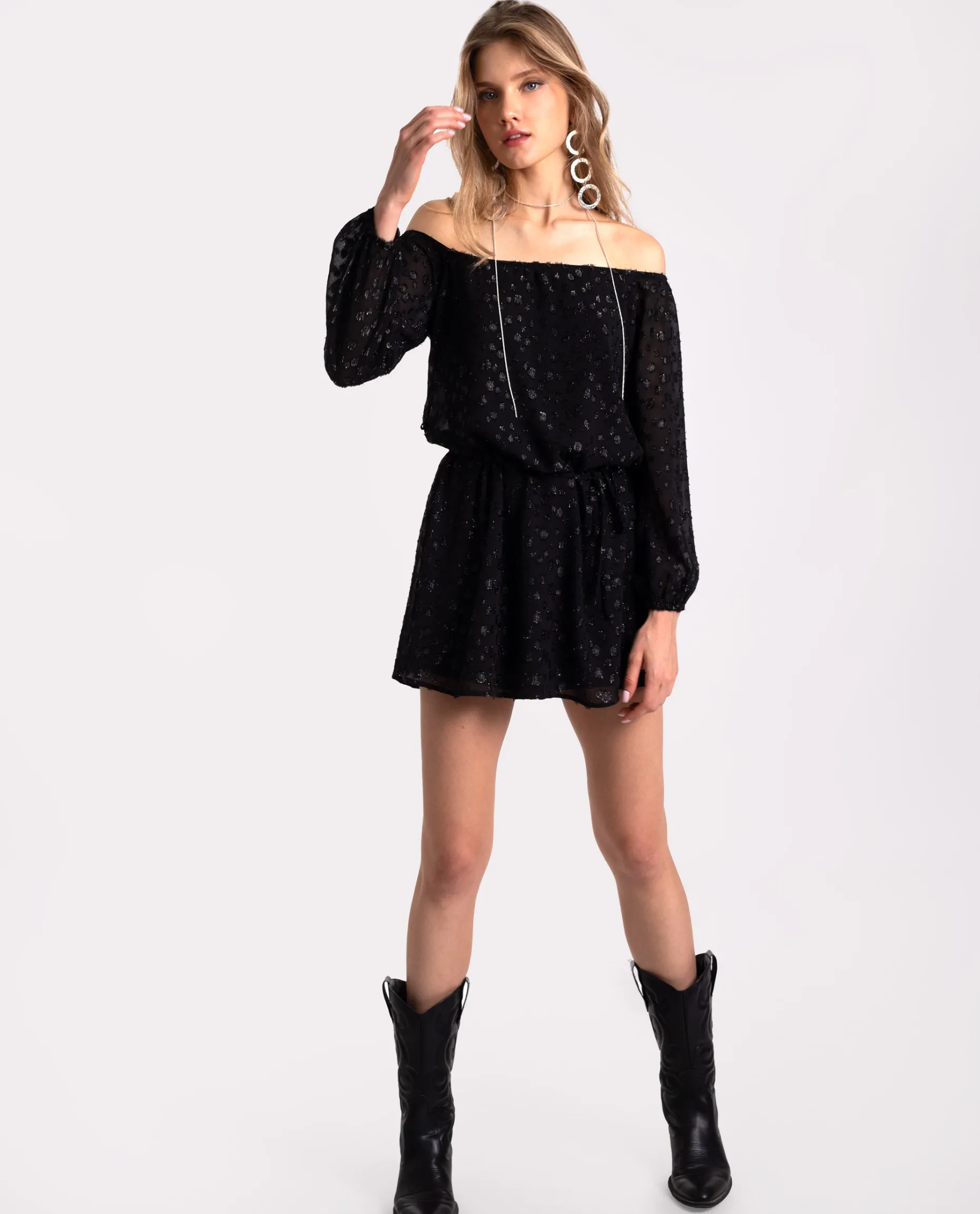 VESTIDO STARRY BLISS · NEGRO